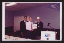 Photograph of Max Ray Joyner receiving an American Legion Fifty Year Pin
